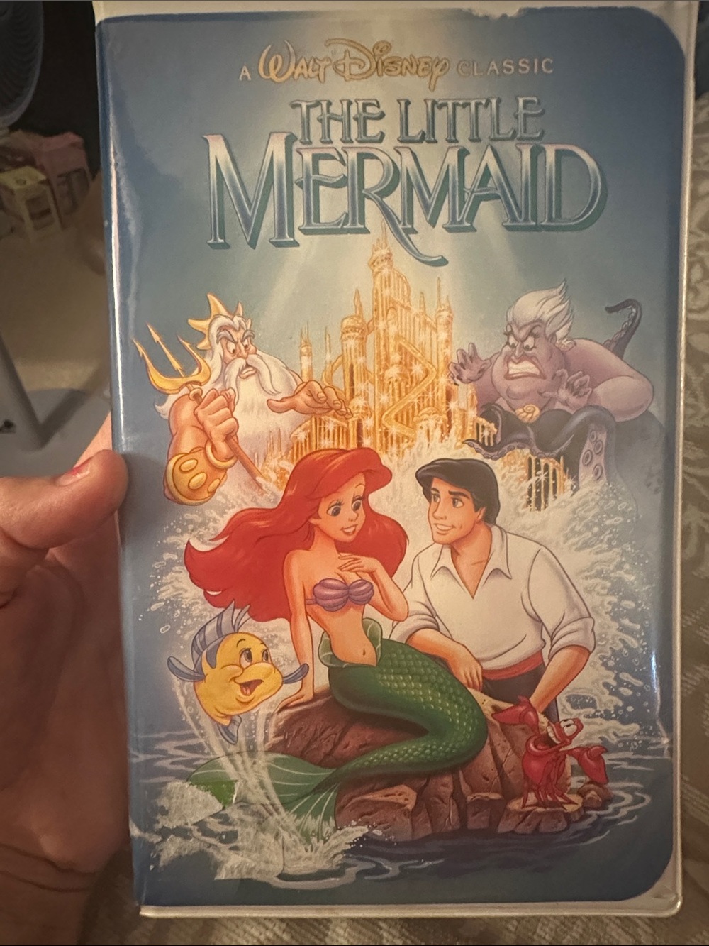 Disney The Little Mermaid Classic VHS — Black, White RARE banned art.